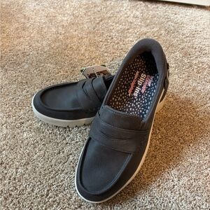 Skechers Charcoal Slip-On Loafers